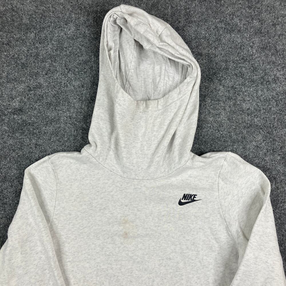 Nike Hoodie Womens Size‎ S Grey Viscose Blend High Neck Funnel Hood Pullover